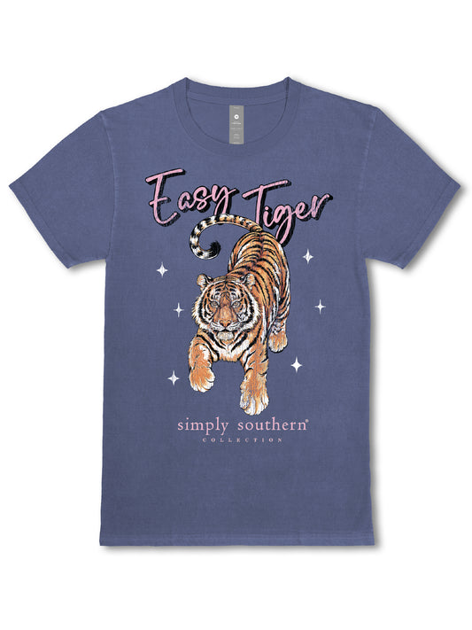 Ladies' Simply Southern Easy Tiger S/S (Mineral Washed Navy)