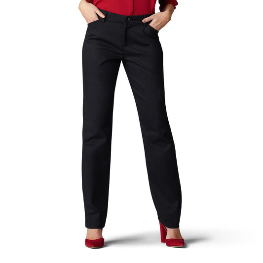 Women's Lee Wrinkle Free Straight Leg Pant (Black)