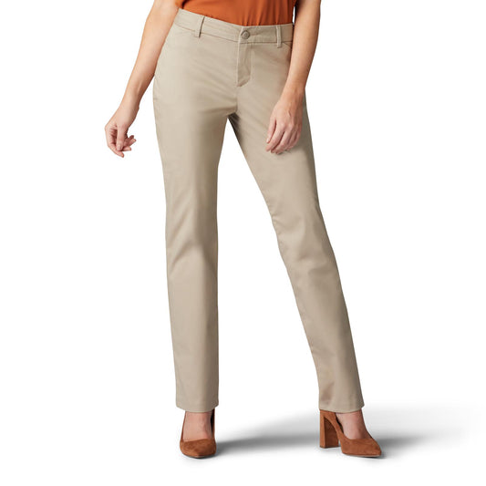 Women's Lee Wrinkle Free Straight Leg Pant (Flax)