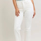 Ladies' Judy Blue High Waist Tummy Control Ankle Straight Denim Jean (White)