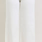 Ladies' Judy Blue HW Wide Crop Front Patch Pocket Jeans (White)