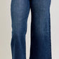Ladies' Judy Blue HW Ankle Wide Stretch Denim Jeans (Dark Wash)
