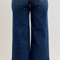 Ladies' Judy Blue HW Ankle Wide Stretch Denim Jeans (Dark Wash)