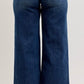 Ladies' Judy Blue HW Ankle Wide Stretch Denim Jeans (Dark Wash)