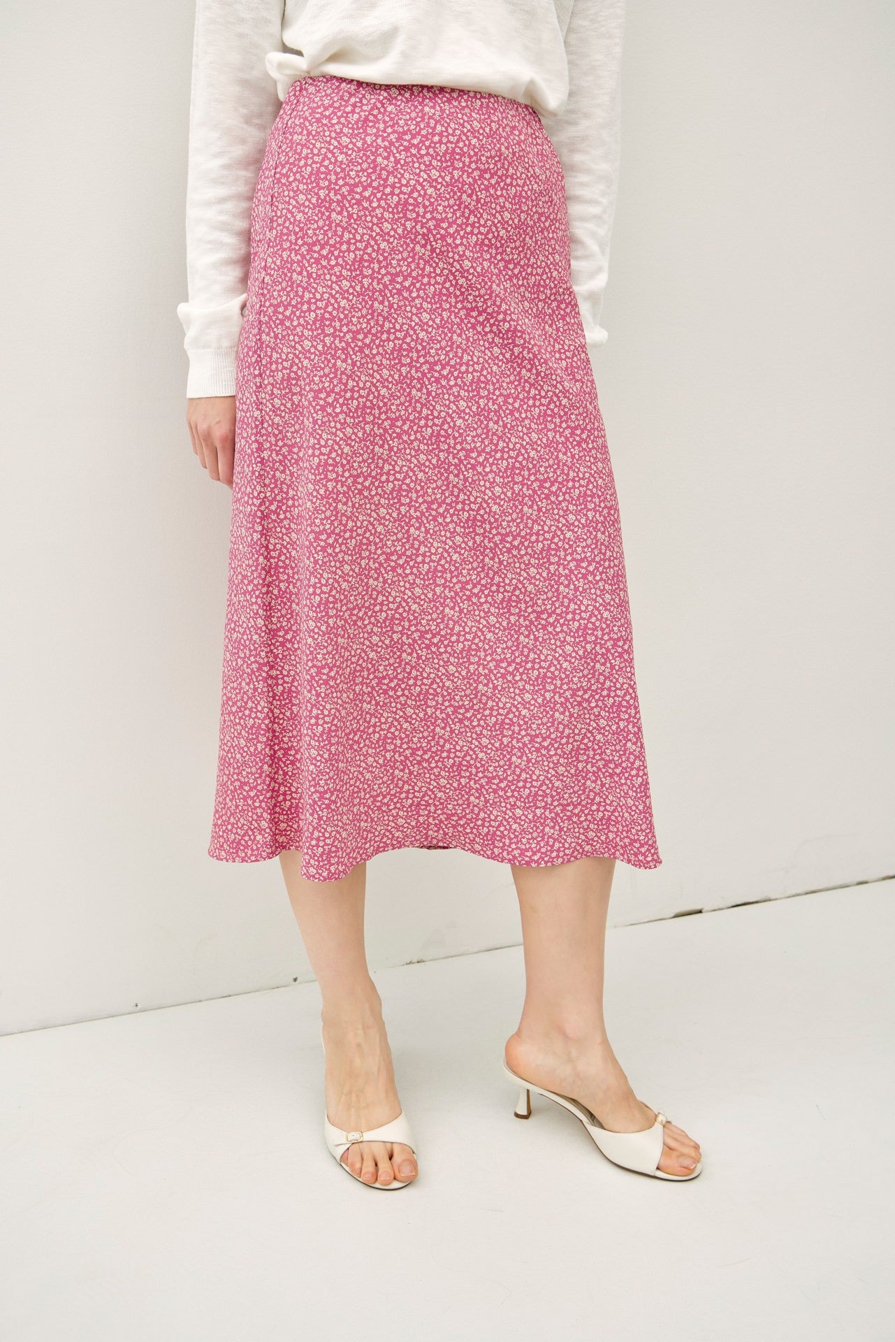 Women's Be Cool June Midi Skirt Print W/Elastic (Mauve)