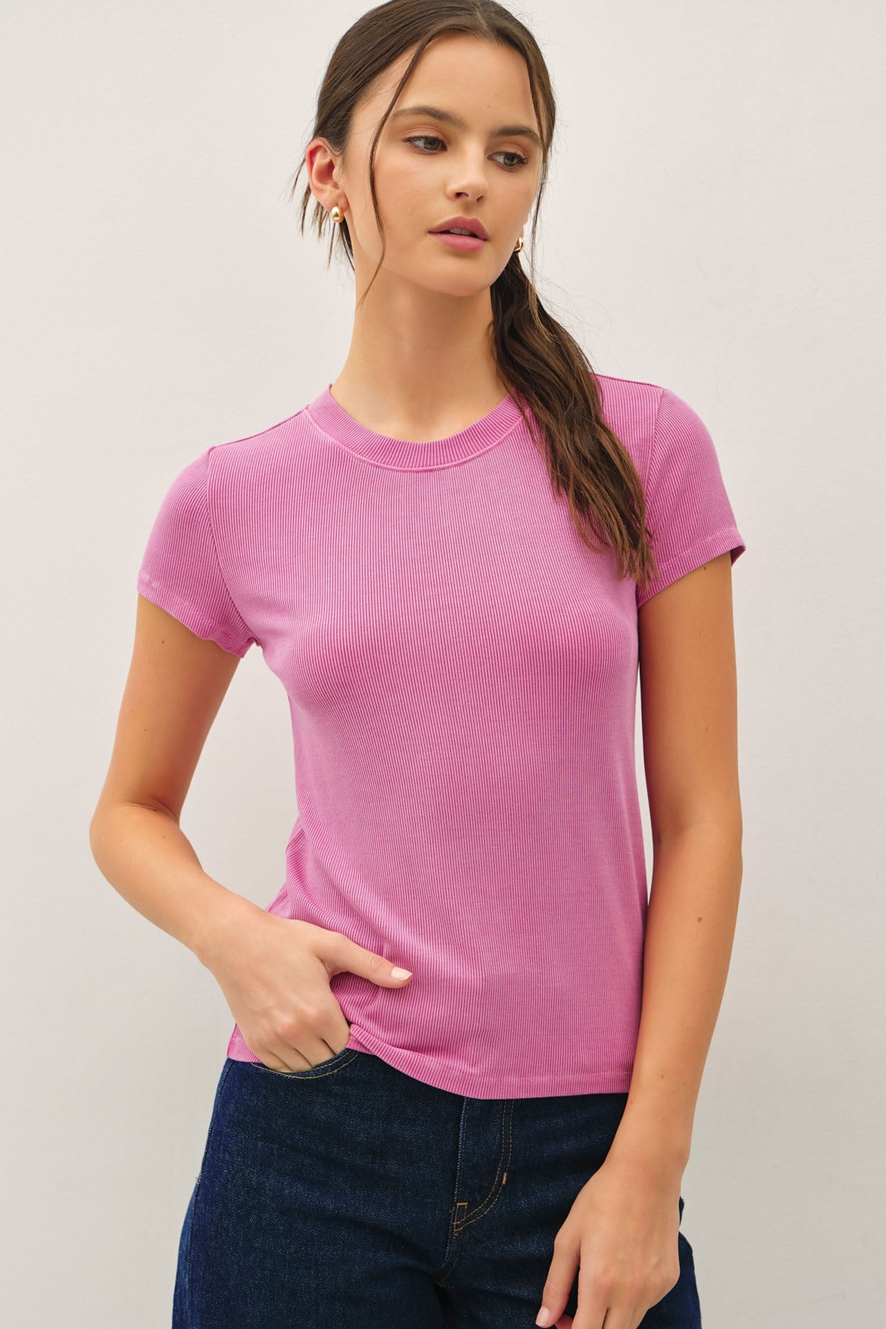 Women's Be Cool Garment Dyed Ribbed Top