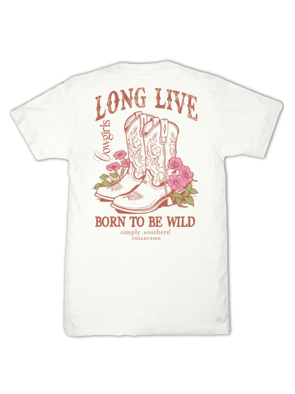 Ladies' Simply Southern Long Live Cowgirl Boots SS (Oyster)