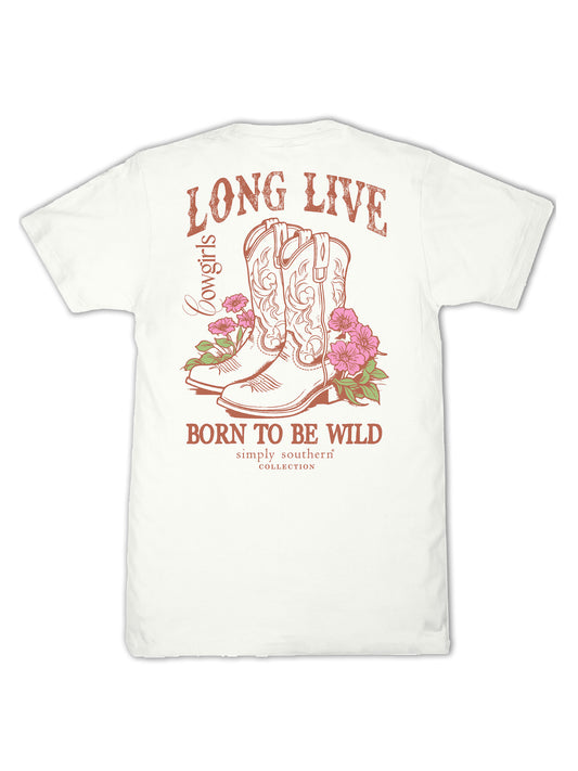 Ladies' Simply Southern Long Live Cowgirl Boots SS (Oyster)