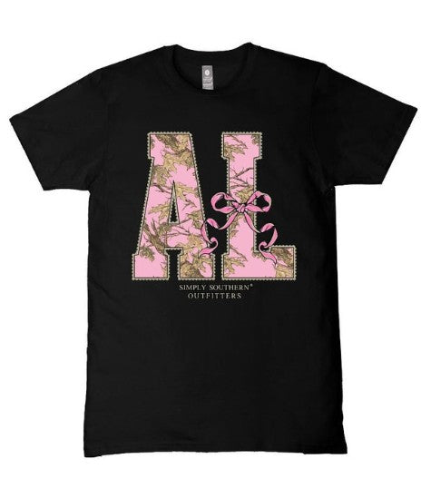 Ladies' Simply Southern Camo AL State SS (Black)