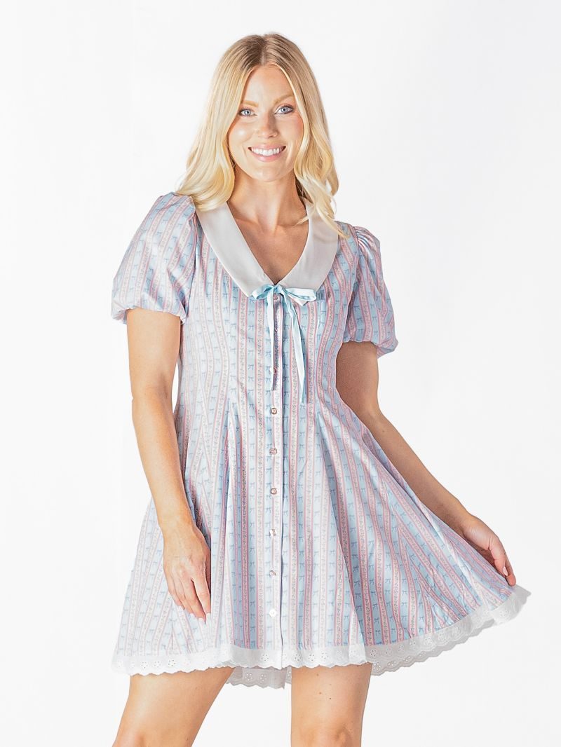 Ladies' Simply Southern Collared Puff SS Dress (BOWSTR)