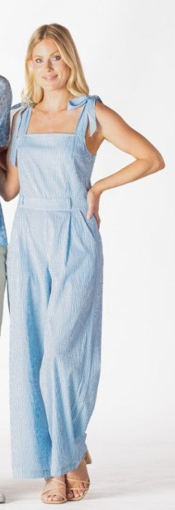 Ladies' Simply Southern Shoulder Tie Jumpsuit