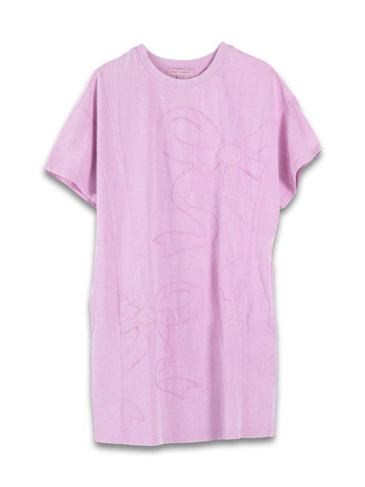 Ladies' Simply Southern Vintage Wash Bow Dress (Pink)