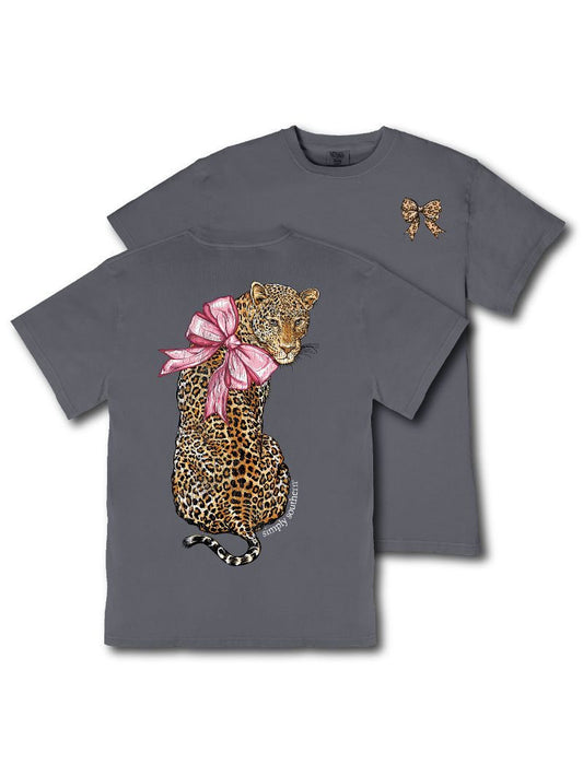 Ladies' Simply Southern Mineral Wash Leopard W/Bow SS (Graphite)