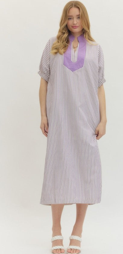 Ladies' Entro Seersucker Maxi Dress