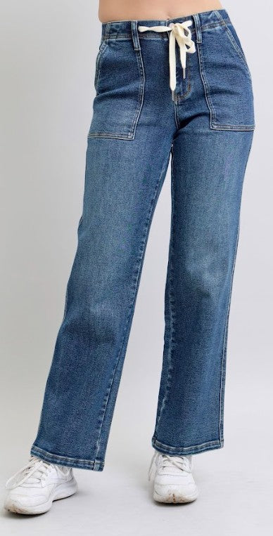 Ladies' Judy Blue DW Drawstring Wide Leg Jeans
