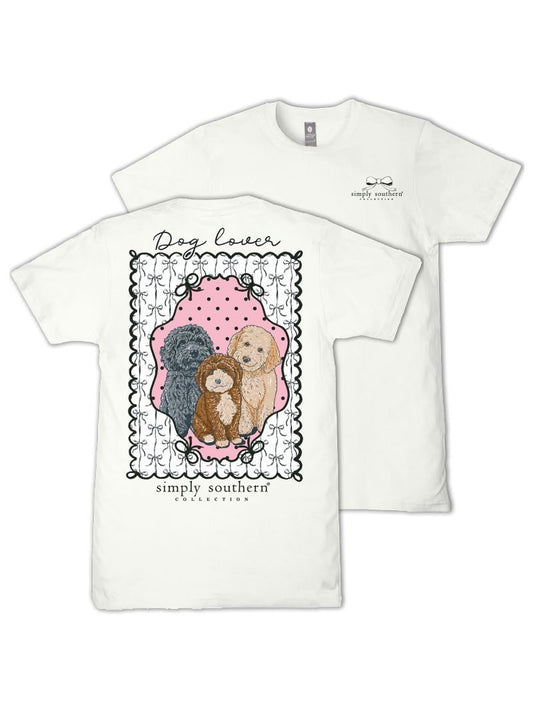 Ladies' Simply Southern Dog Lover Bows SS (Oyster)
