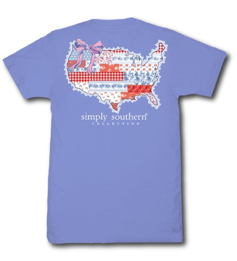 Ladies' Simply Southern USA Patchwork S/S (Bali)
