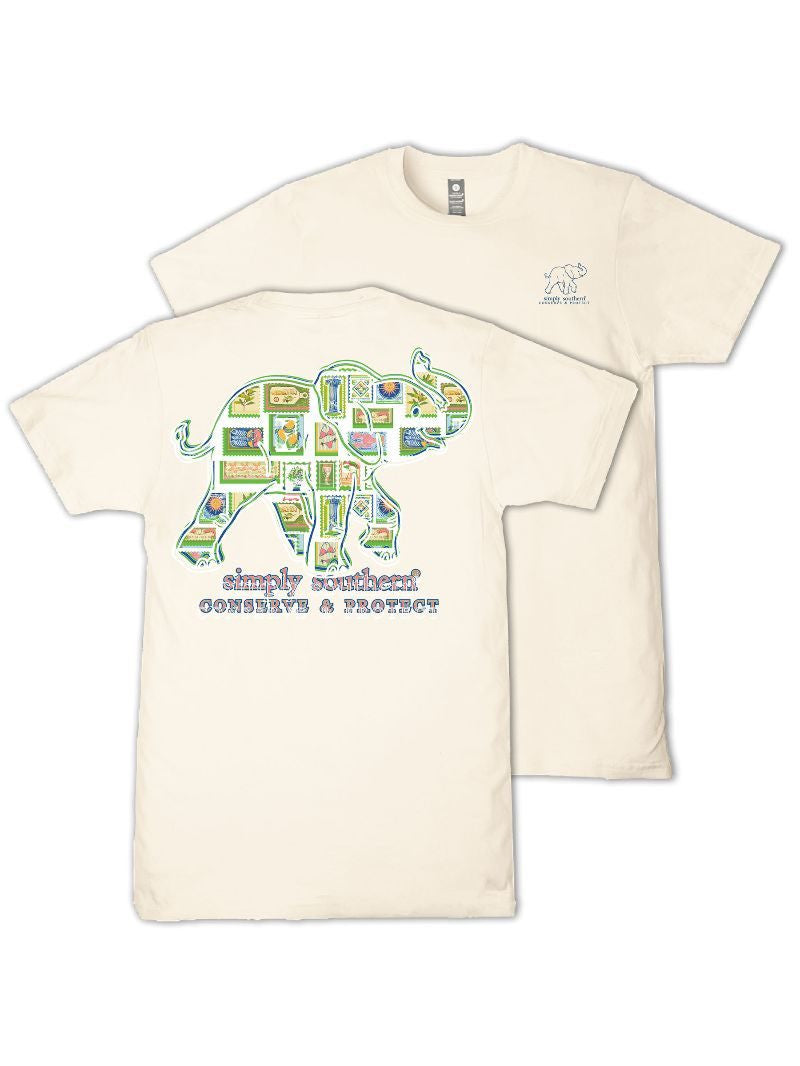Ladies' Simply Southern Tracker Patch Elephant SS (Wisp)