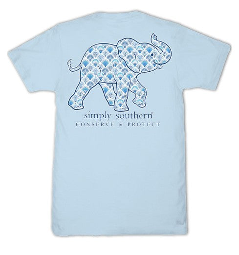 Ladies' Simply Southern Tracker Shells Elephant SS (Ice)