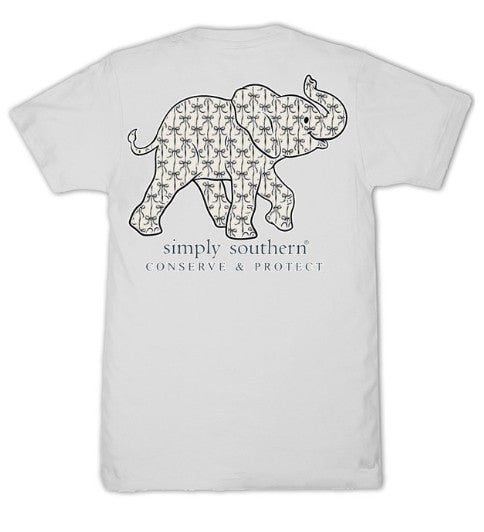 Ladies' Simply Southern Tracker Bows Elephant SS (Star)