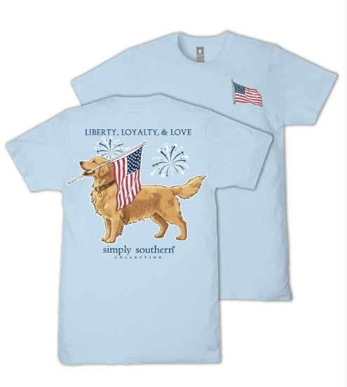 Ladies' Simply Southern 'Liberty, Loyalty, and Love' Dog SS (Ice)