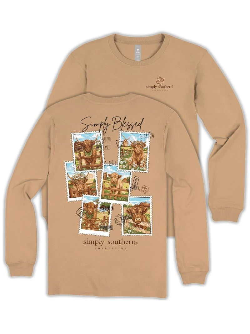 Ladies' Simply Southern 'Simply Blessed' LS (Bisque)