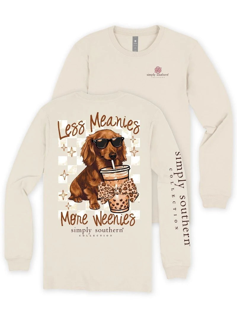 Ladies' Simply Southern 'Less Meanies, More Weenies' LS (Linen)