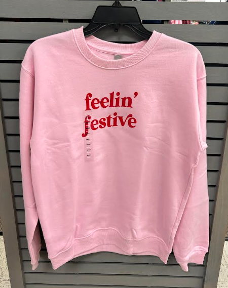 Simply Southern Feelin' Festive Sweatshirt (Pink)