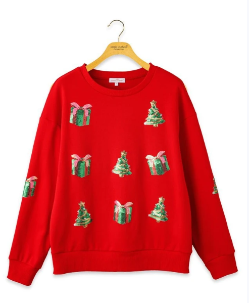 Simply Southern The Glistening Applique Crew Sweatshirt