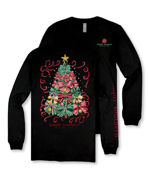 Simply Southern Christmas Tree Holiday L/S (Black)