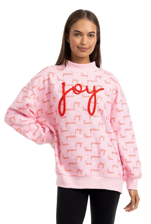 Katydid Joy Knit Mockneck Sweatshirt (Light Pink)