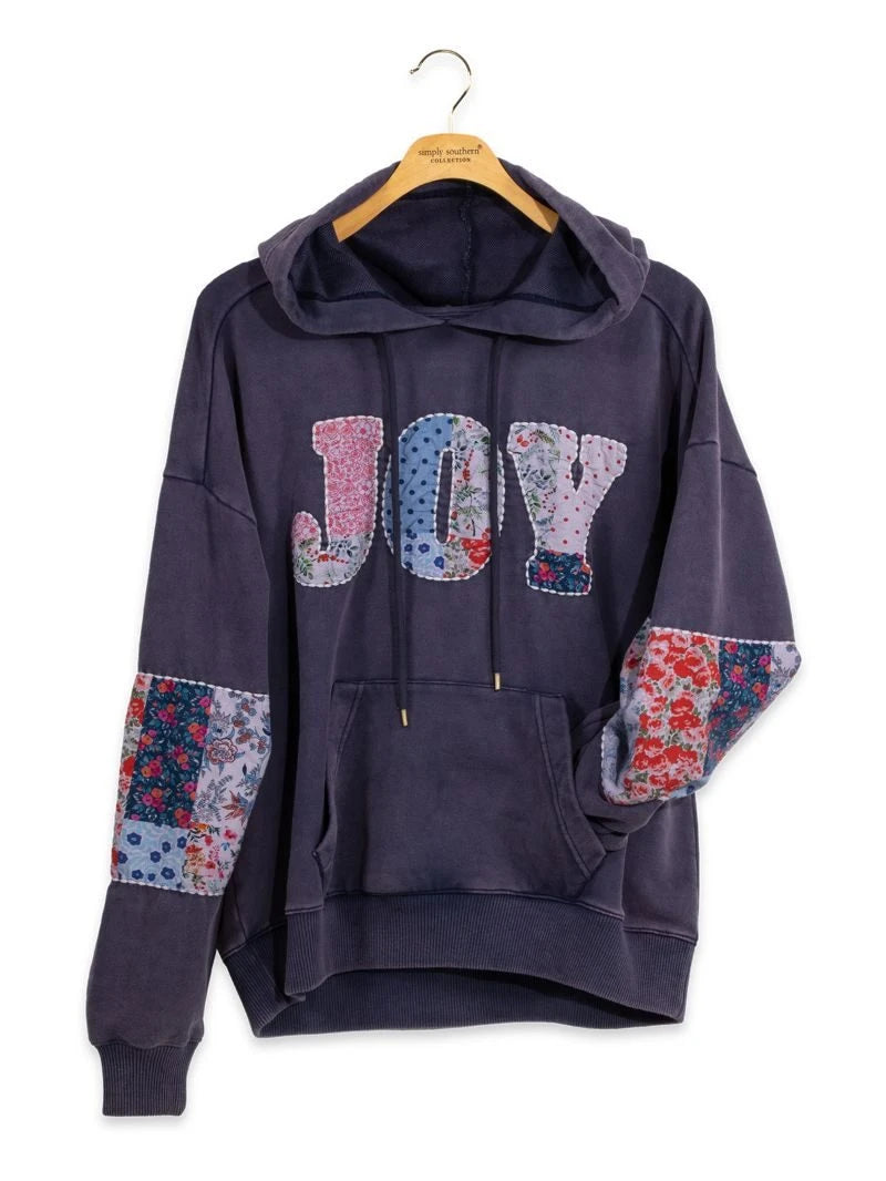 Ladies' Simply Southern "JOY" Quilt Hoodie (Multi-Color)