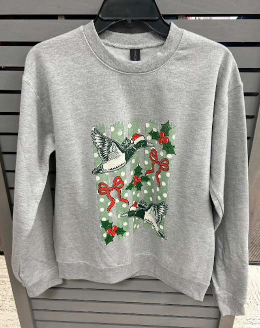 Mallard Polka Dot Sweatshirt (Heather Grey)
