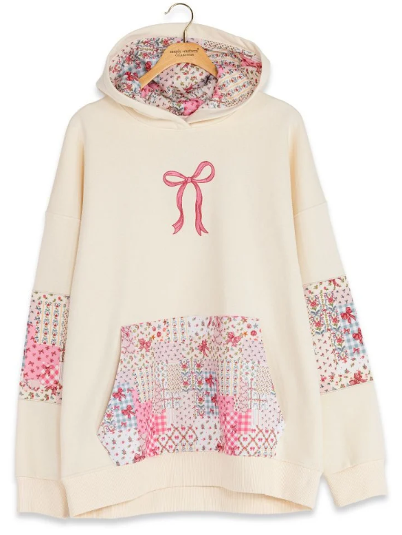 Simply Southern The Charm Embroidered Hoodie (Cream)