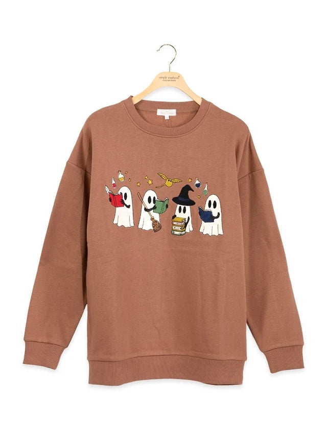 Ladies' Simply Southern Fall Ghost Sweatshirt (Brown)