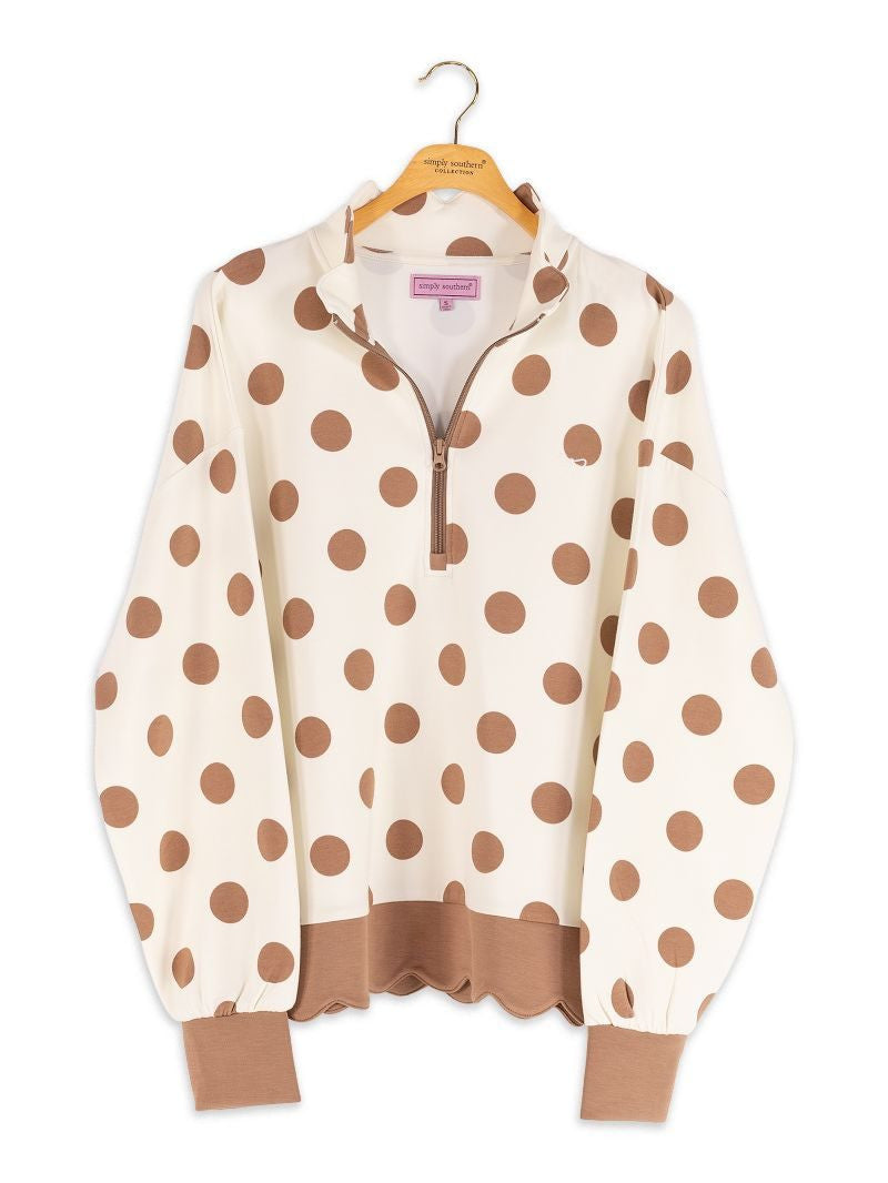 Ladies' Simply Southern Scallop Plunge Pullover (Cream)