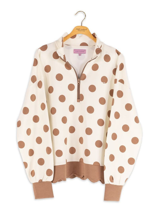 Ladies' Simply Southern Scallop Plunge Pullover (Cream)