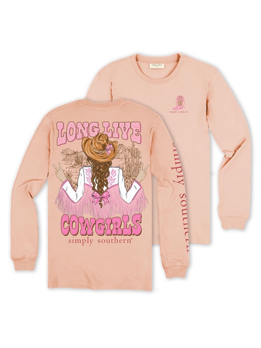 Simply Southern Long Live Cowgirls L/S (Creme)