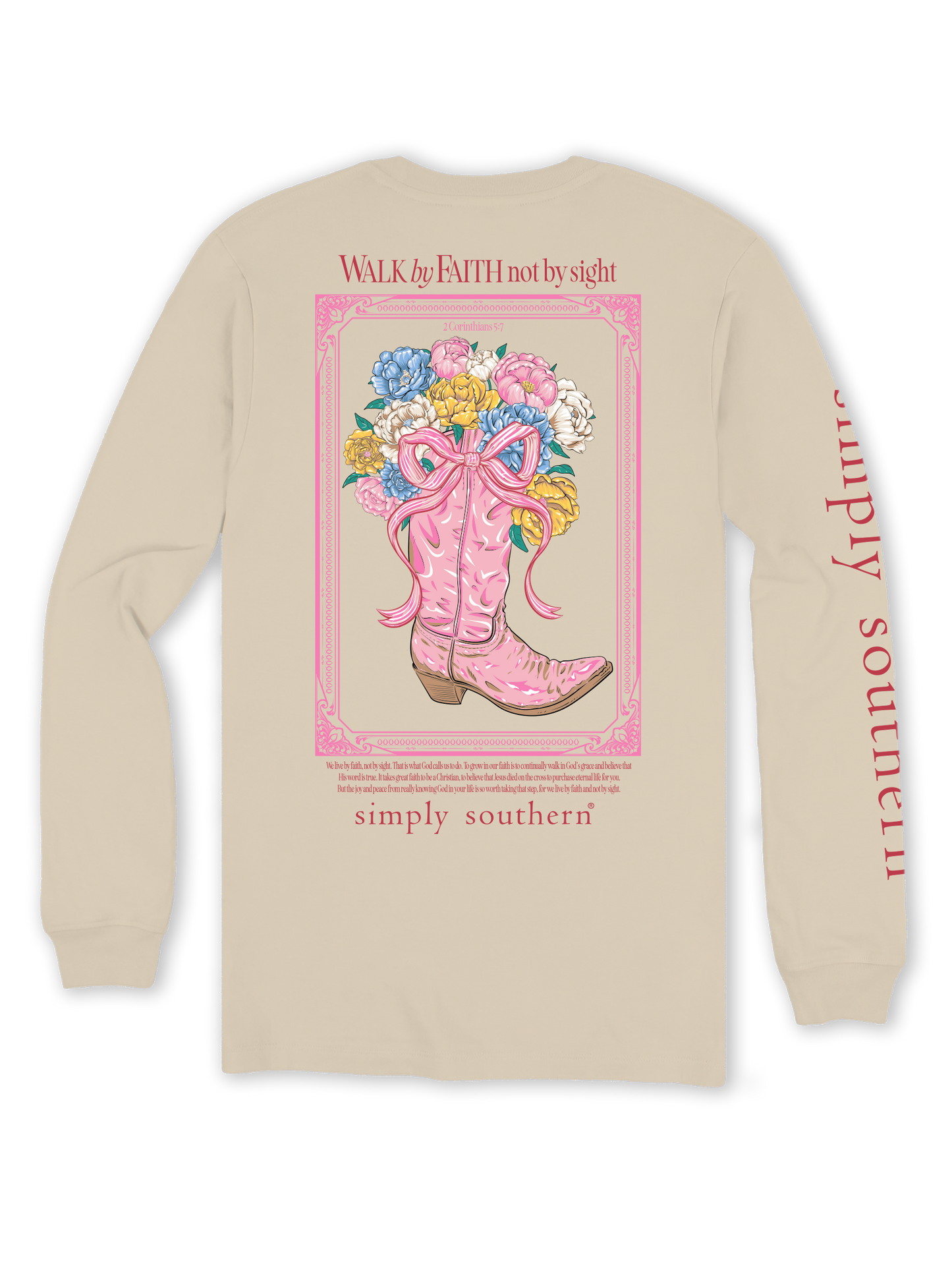 Simply Southern Walk By Faith Boot Flower L/S (Whisper)