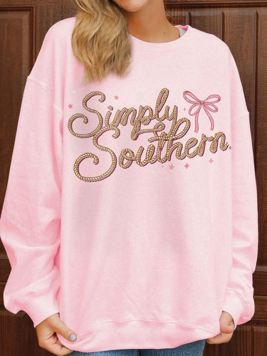 Ladies Simply Southern Logo L/S Crew Sweatshirt (Tutu)