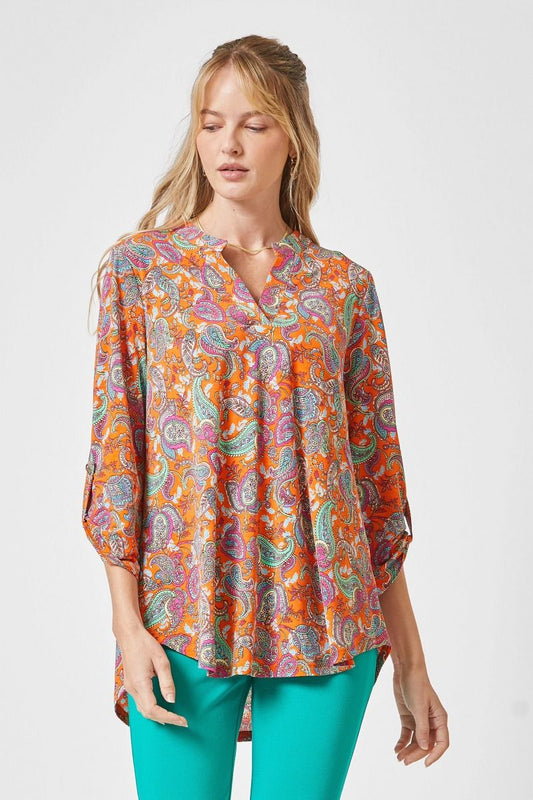 Lizzy 3/4 Sleeve Top (Apricot)