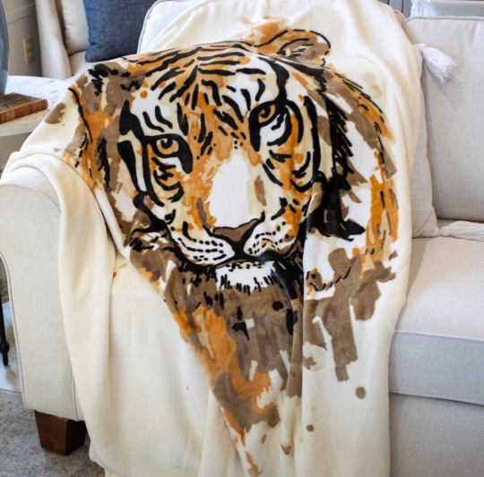 The Royal Standard Tiger Love Throw (50" w X 60" h)