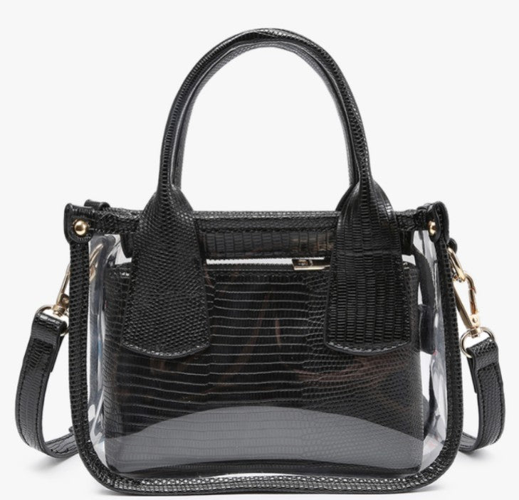 Stacey Vegan Clear Satchel W/Insert