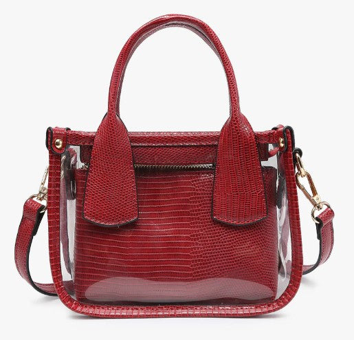 Stacey Vegan Clear Satchel W/Insert