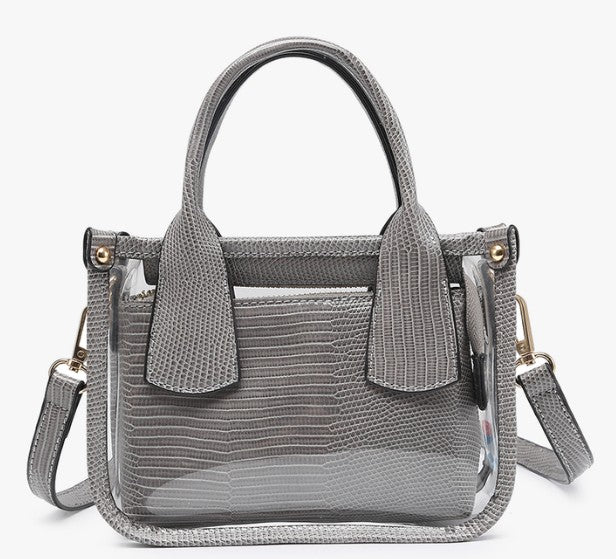 Stacey Vegan Clear Satchel W/Insert
