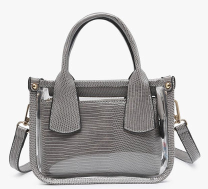 Jen & Co Stacey Vegan Clear Satchel W/Insert