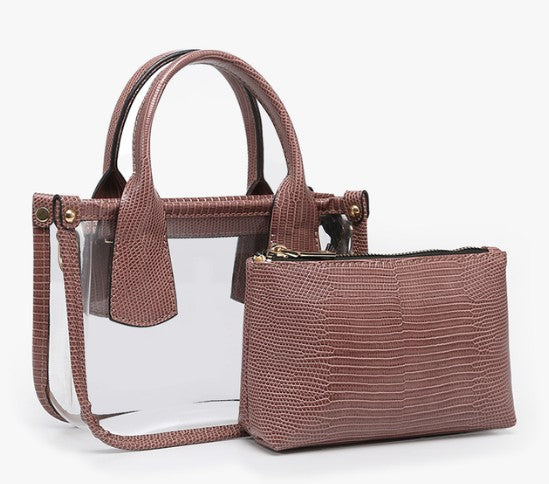 Stacey Vegan Clear Satchel W/Insert