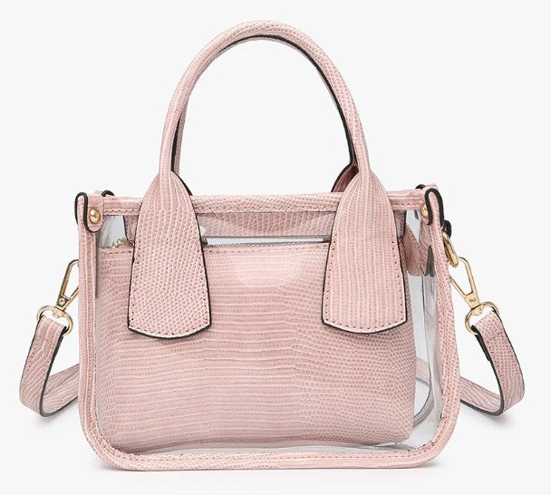 Stacey Vegan Clear Satchel W/Insert