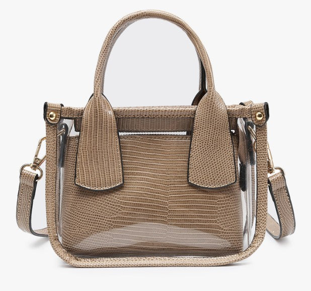 Stacey Vegan Clear Satchel W/Insert