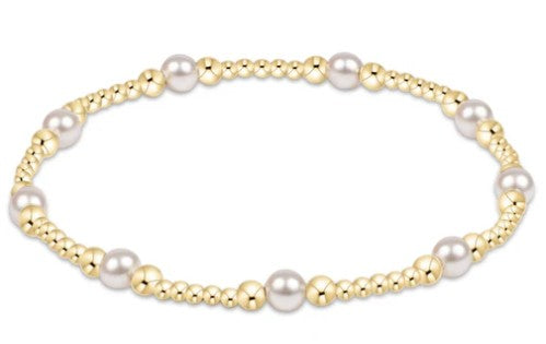 classic purpose pattern 4mm bead bracelet-pearl